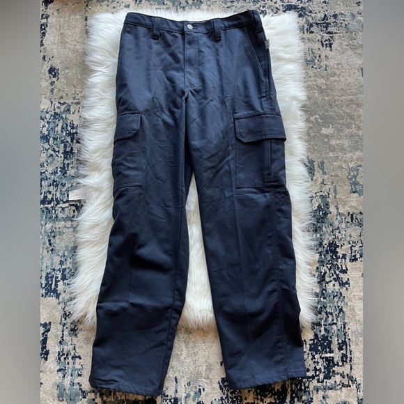 🆕 Tyndale FR Men's Flame Resistant Cargo Pants Navy Blue Workwear 33x32 - Picture 6 of 11
